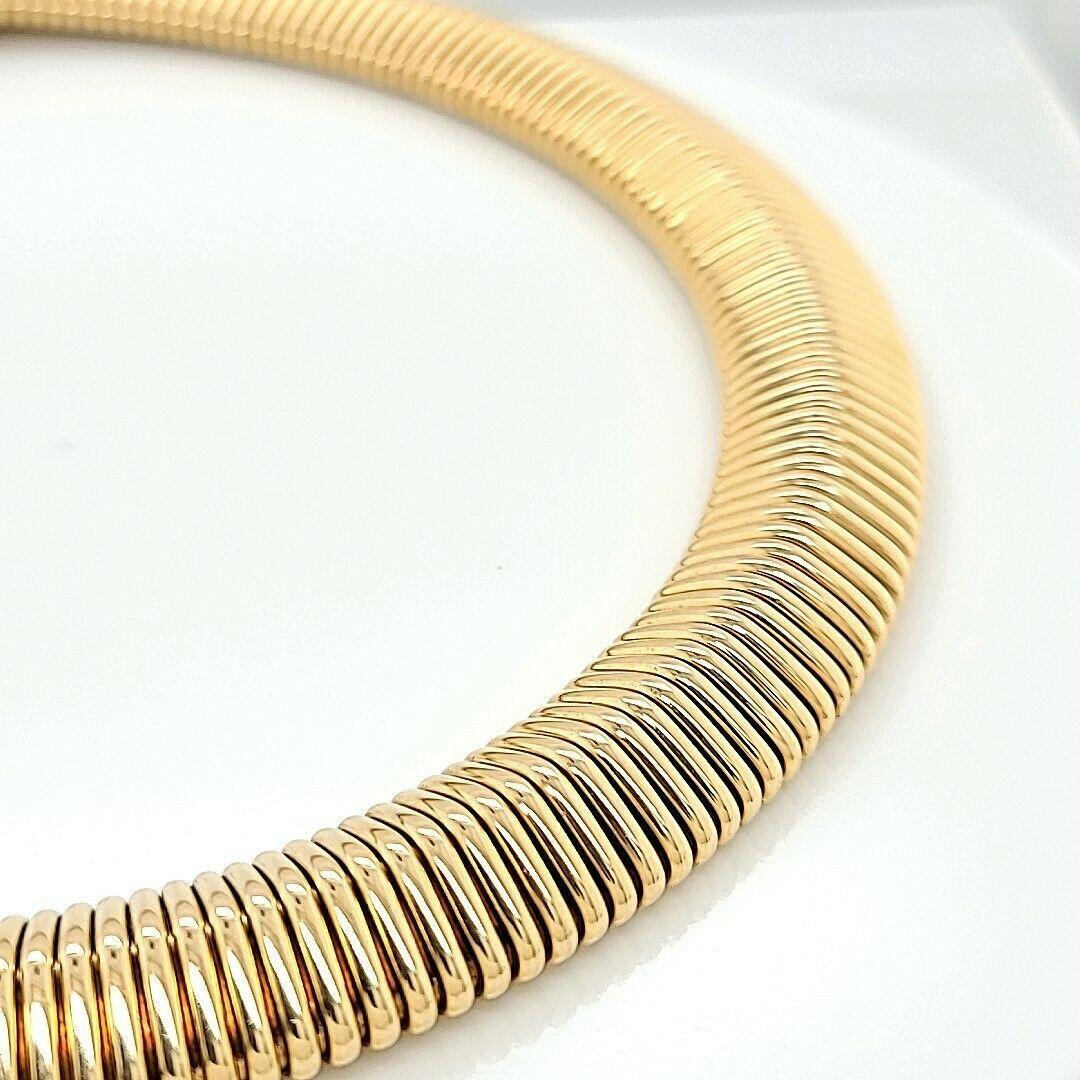 Tiffany & Co. Retro 14k Yellow Gold Tubogas Choker Necklace circa 1950s In Excellent Condition In Beverly Hills, CA