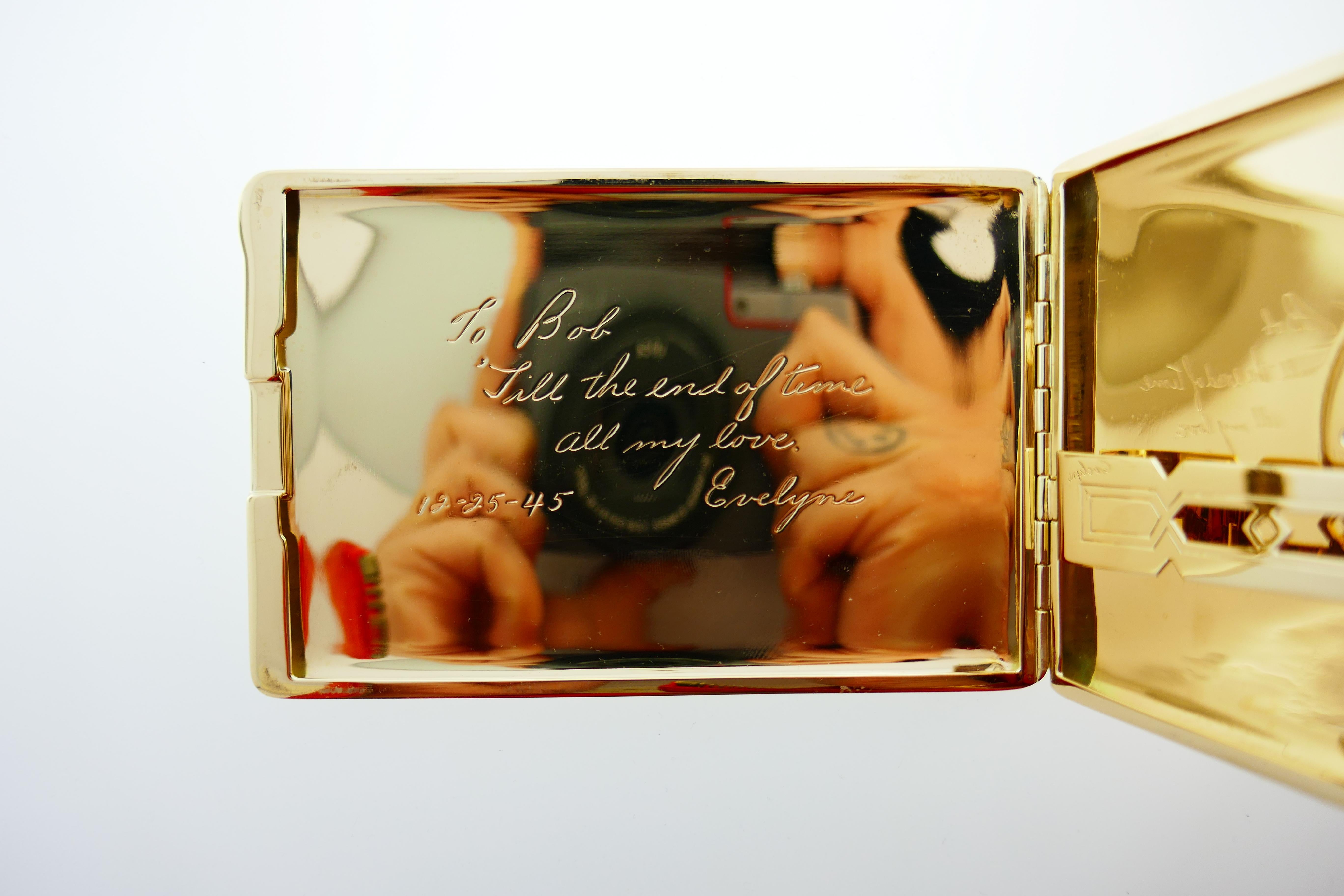 Here is your chance to purchase a beautiful and highly collectible designer cigarette / card box.  Truly a great piece at a great price! 

Weight: 146.6 grams

Dimensions: 4.75
