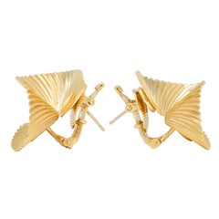 Tiffany & Co. Retro 18 Karat Gold Vintage Fanning Schuler Vintage Earrings