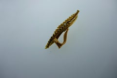 Tiffany & Co. Retro 18 Karat Gold, Ruby and Diamond Leaf Motif Clip-On Earrings