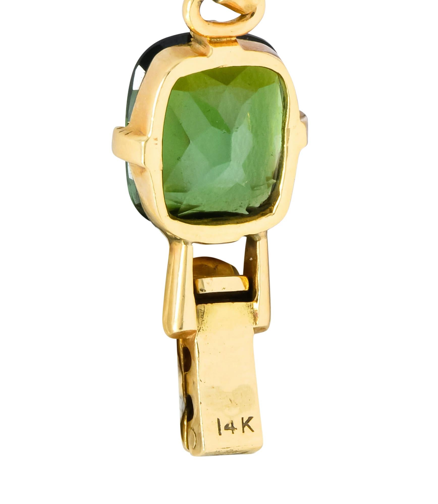 Tiffany & Co. Retro 60.00 Carat Tourmaline 14 Karat Gold Floral Link Bracelet 8