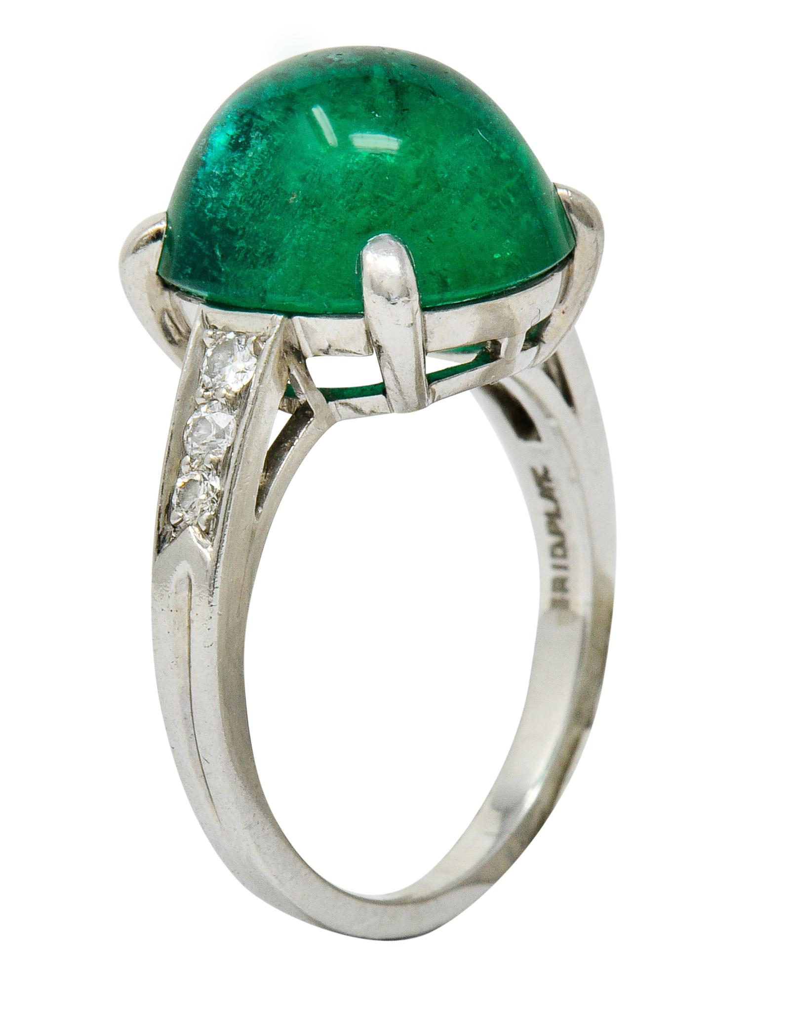 Tiffany & Co. Retro 7.15 Carat Colombian Emerald Diamond Platinum Statement Ring 3
