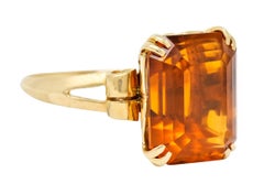 Tiffany & Co. Retro 7.25 Carat Citrine 18 Karat Gold Cocktail Ring