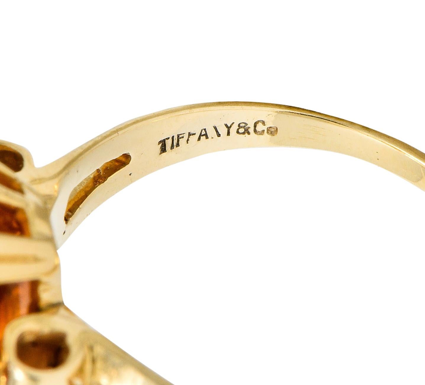 Women's or Men's Tiffany & Co. Retro 7.25 Carat Citrine 18 Karat Gold Cocktail Ring