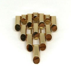 Tiffany & Co. Retro Art Deco Yellow Gold Bullet Clip Brooch