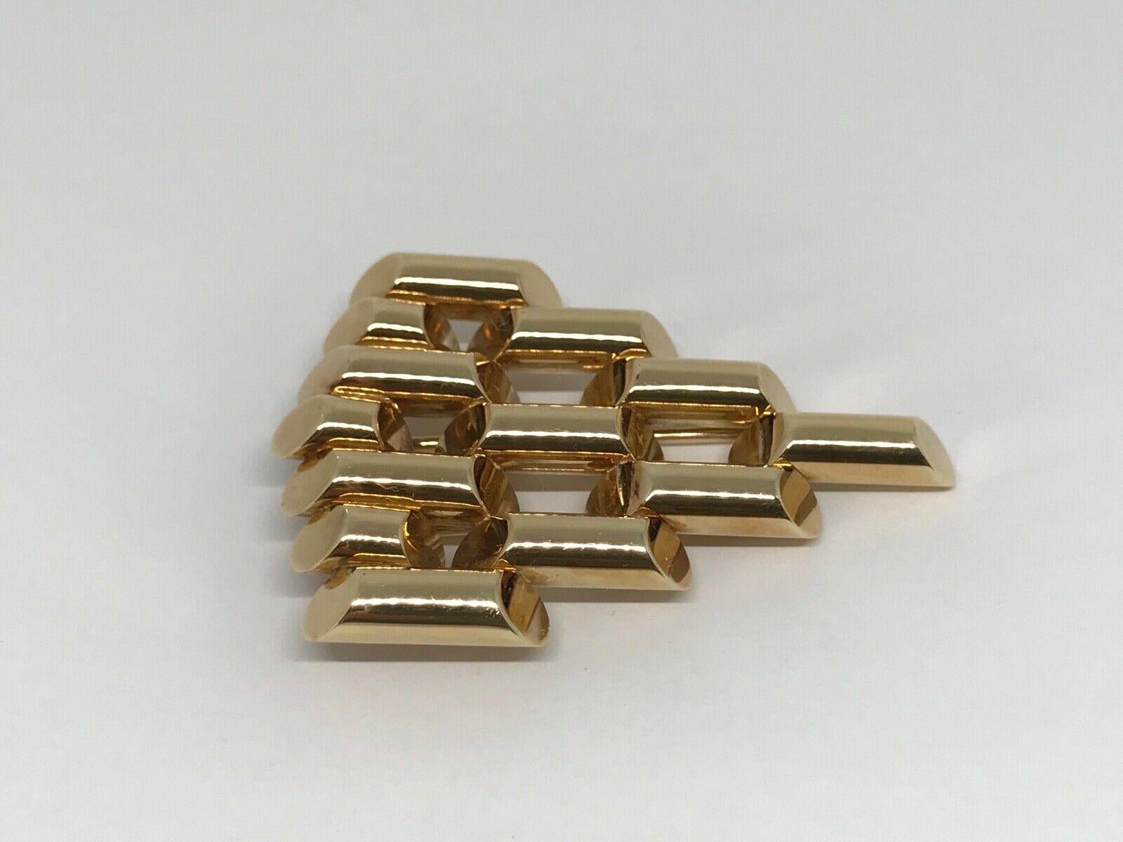 Women's or Men's Tiffany & Co. Retro Art Deco Yellow Gold Bullet Clip Brooch