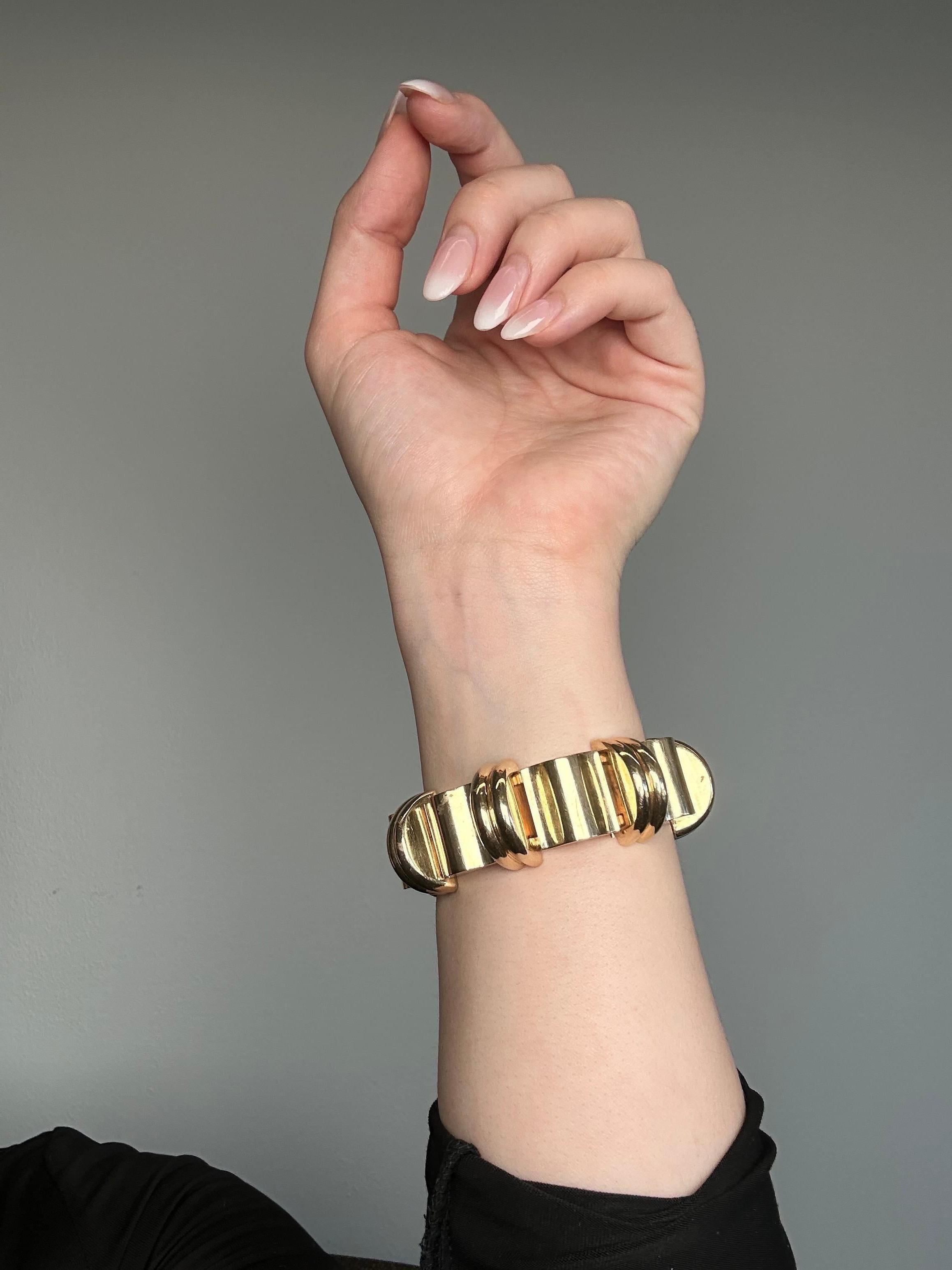 Tiffany & Co. Retro Chunky Tank Bracelet in 14K Yellow Gold 1