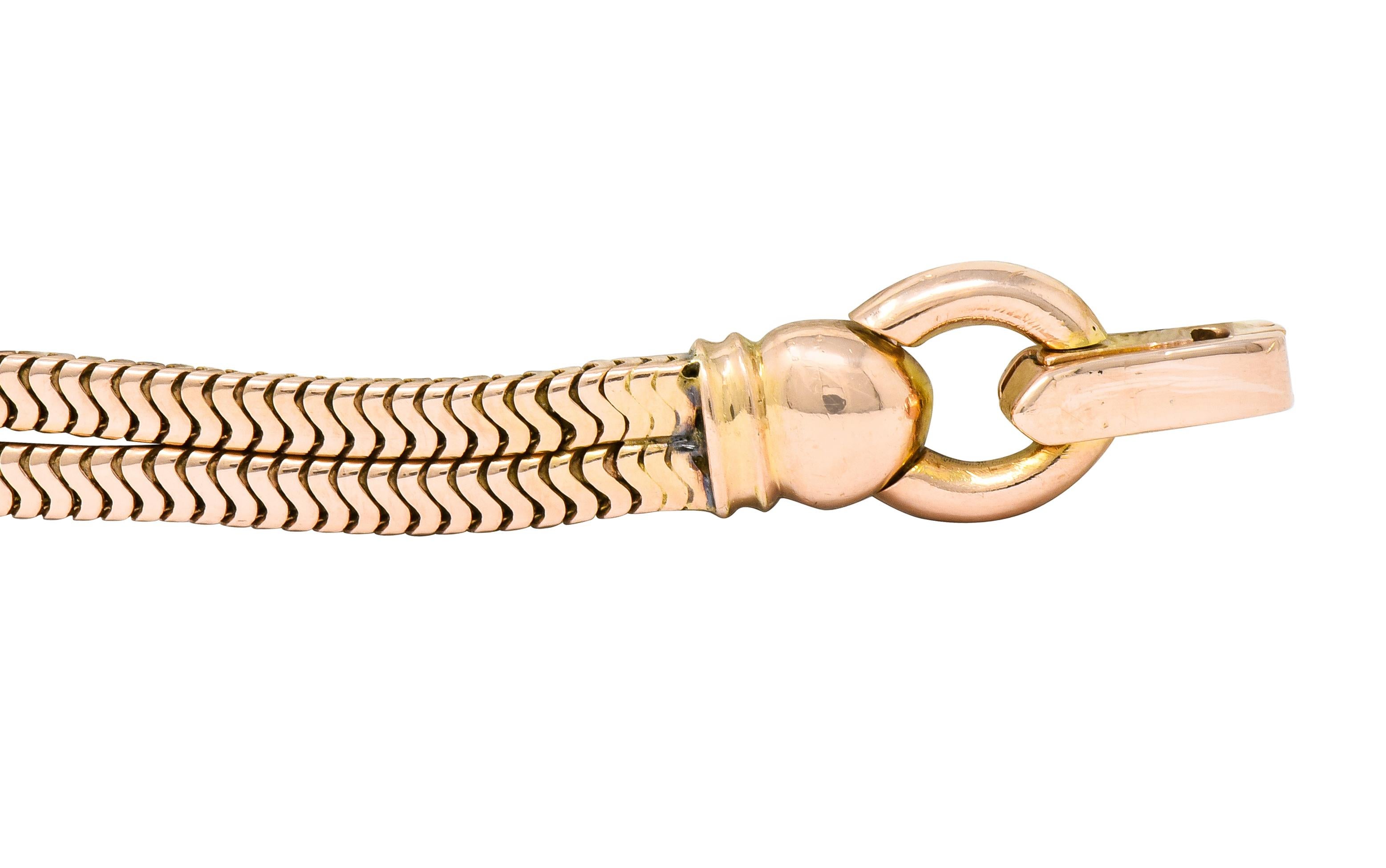 Women's or Men's Tiffany & Co. Retro Citrine Diamond 14 Karat Rose Gold Watch Bracelet