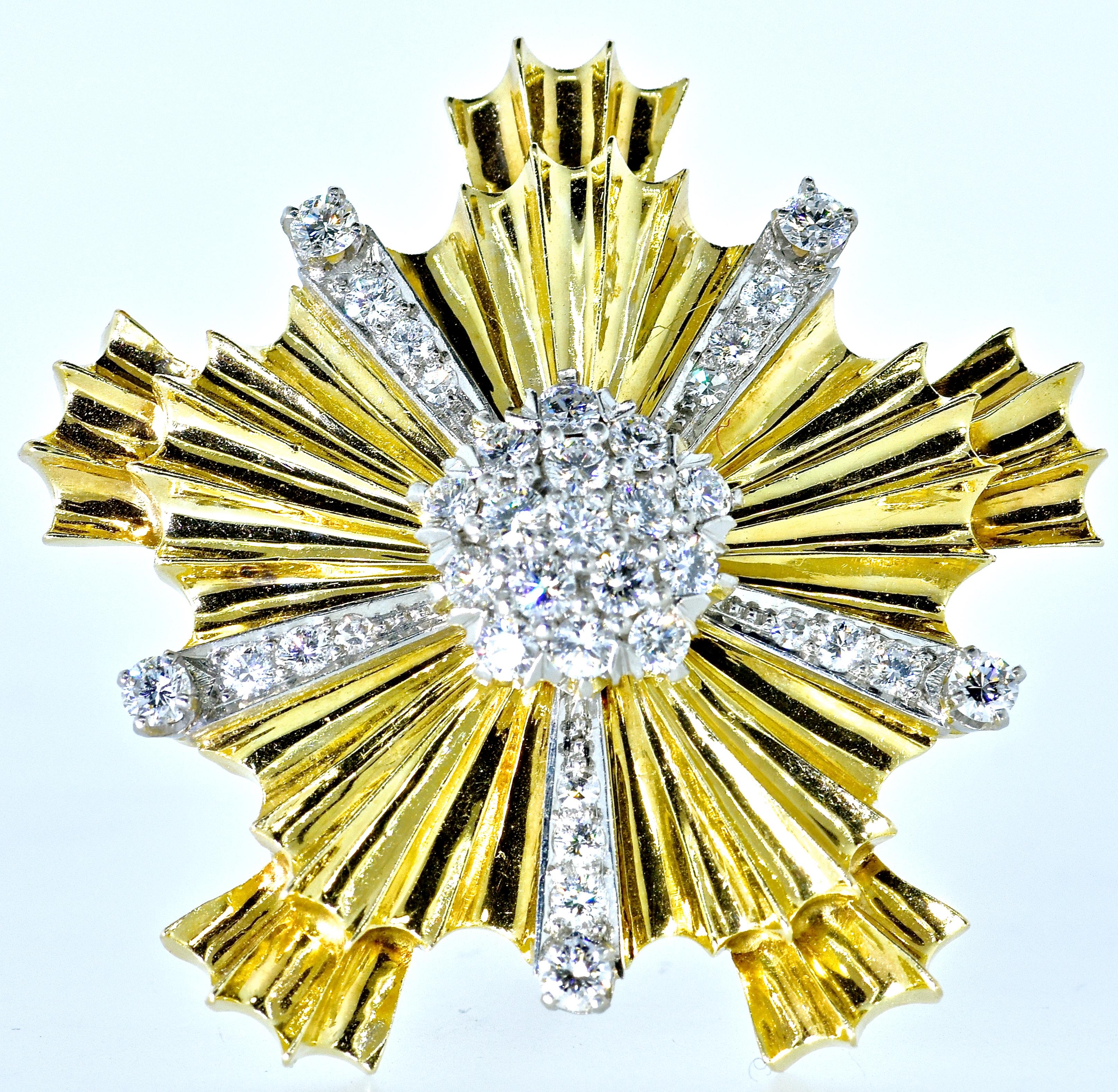 Women's or Men's Tiffany & Co. Retro Diamond Earrings and Dress Clip Set, circa 1948