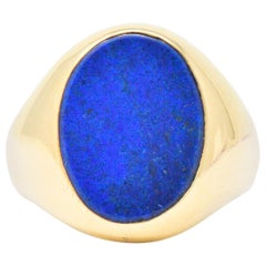 Tiffany & Co. Vintage Lapis Lazuli 14 Karat Gold Unisex Signet Ring