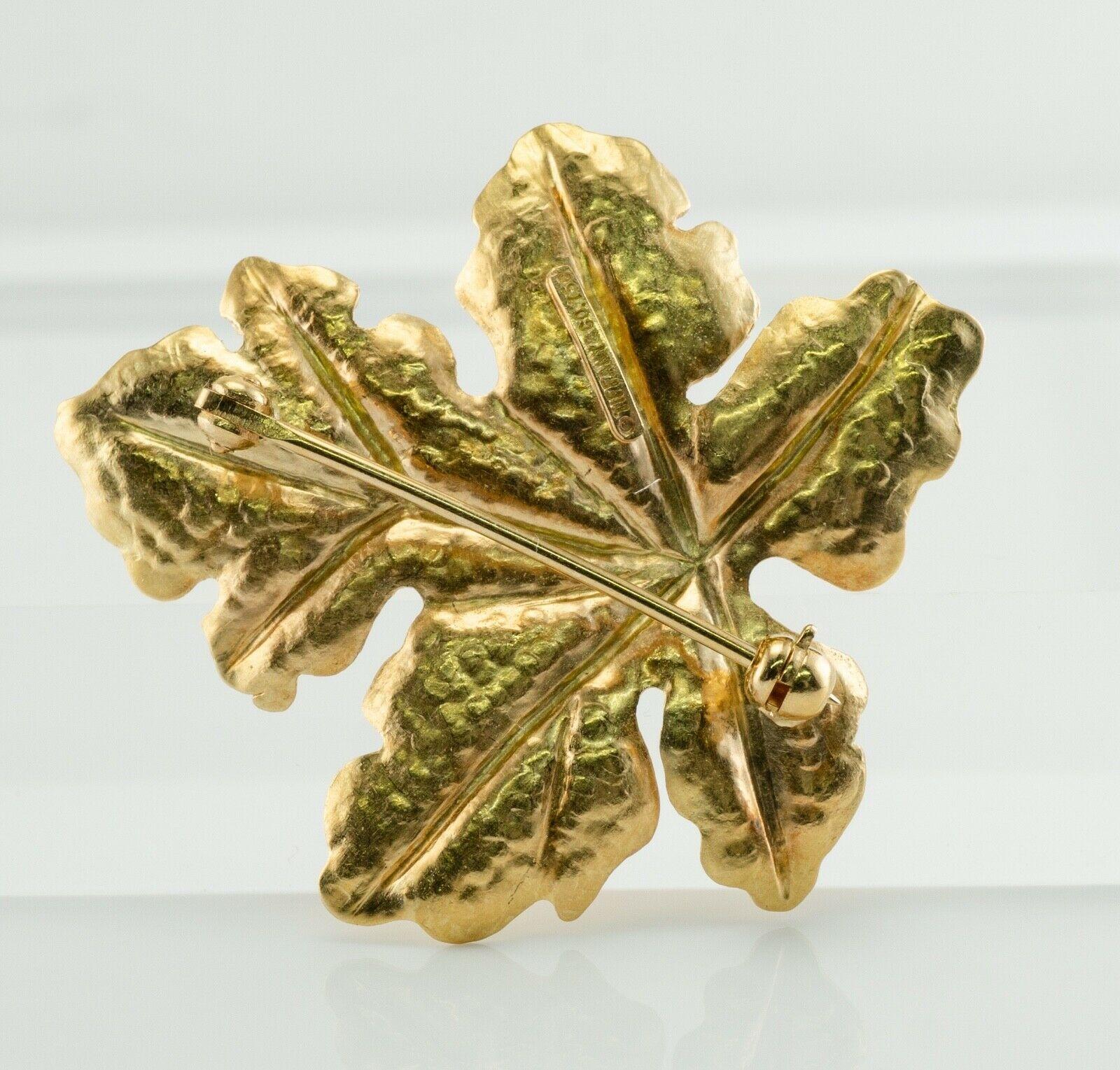 Tiffany & Co Retro Leaf Brooch Pin 18K Gold For Sale 6