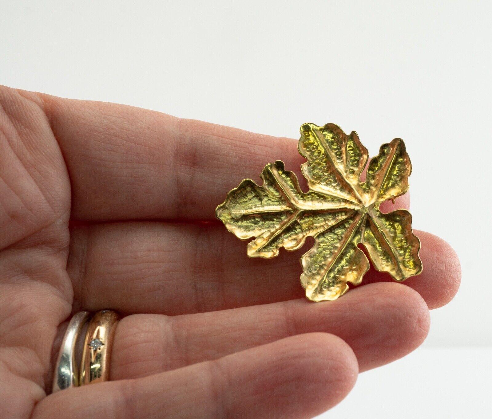 Tiffany & Co Retro Leaf Brooch Pin 18K Gold For Sale 1