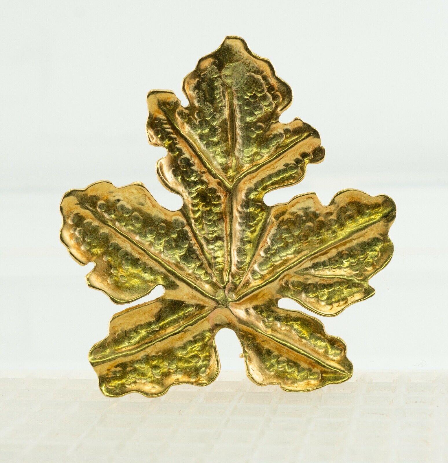 Tiffany & Co Retro Leaf Brooch Pin 18K Gold For Sale 3