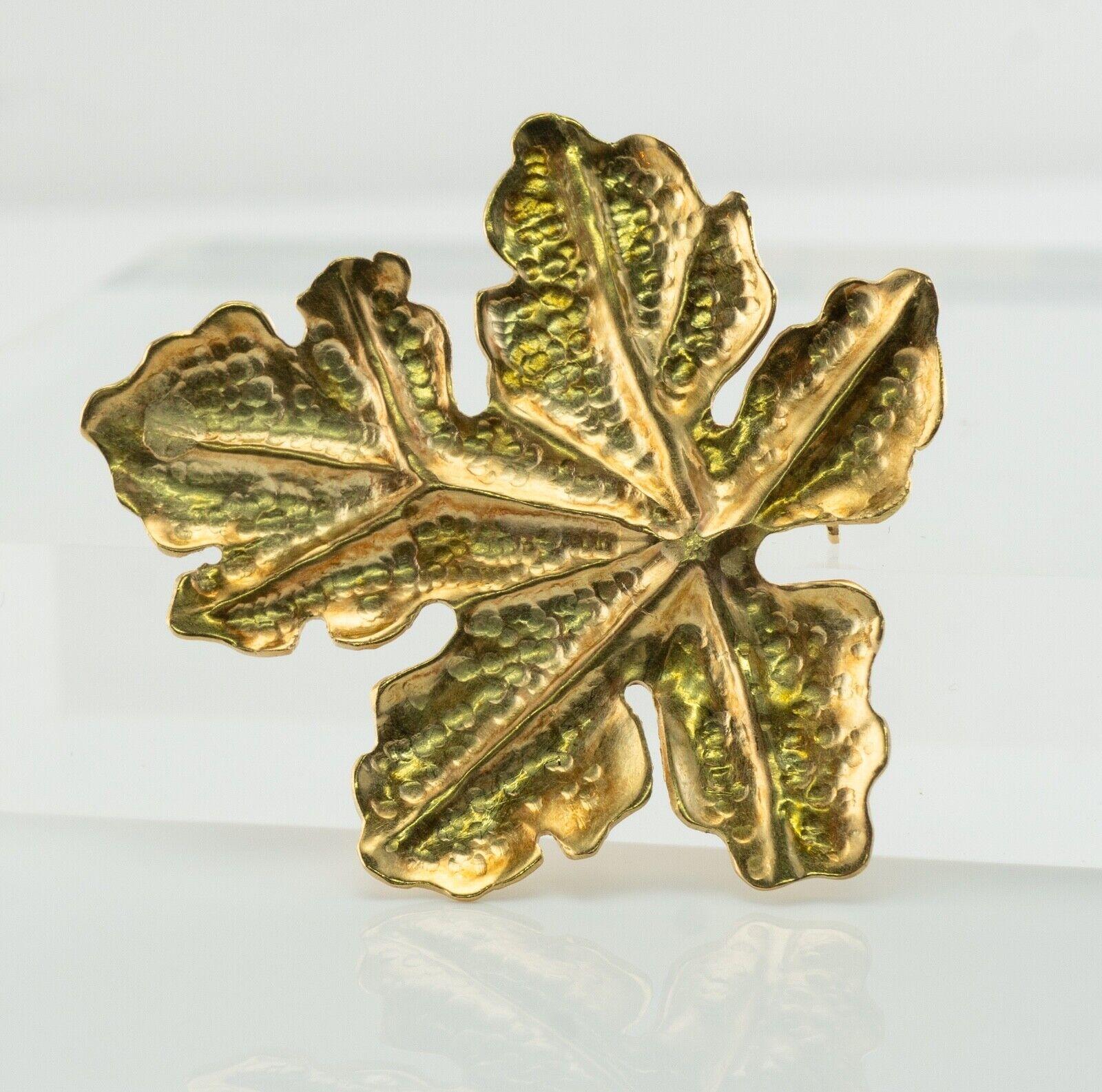 Tiffany & Co Retro Leaf Brooch Pin 18K Gold For Sale 4