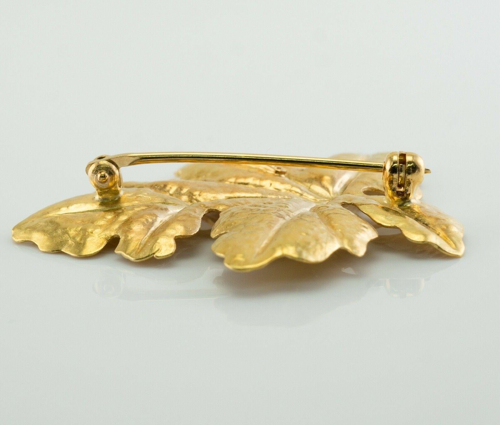 Tiffany & Co Retro Leaf Brooch Pin 18K Gold For Sale 5