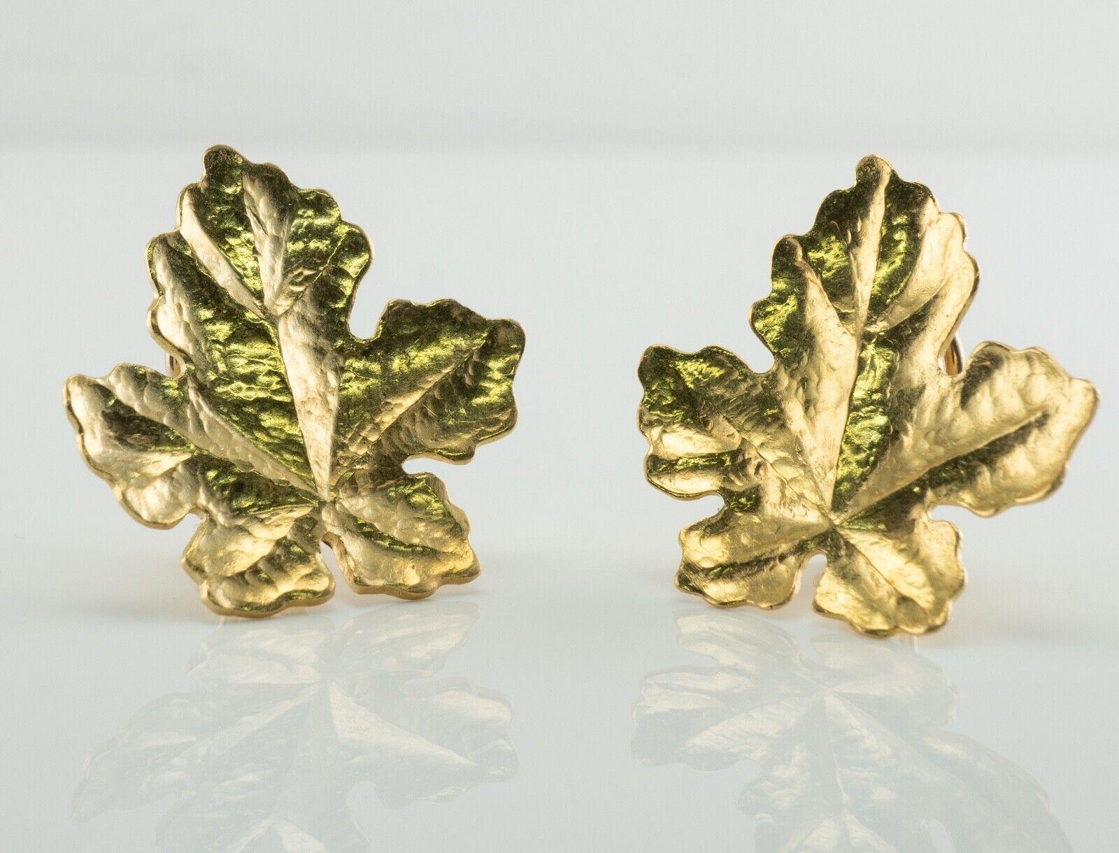 Tiffany & Co Retro Leaf Earrings 18K Gold For Sale 1
