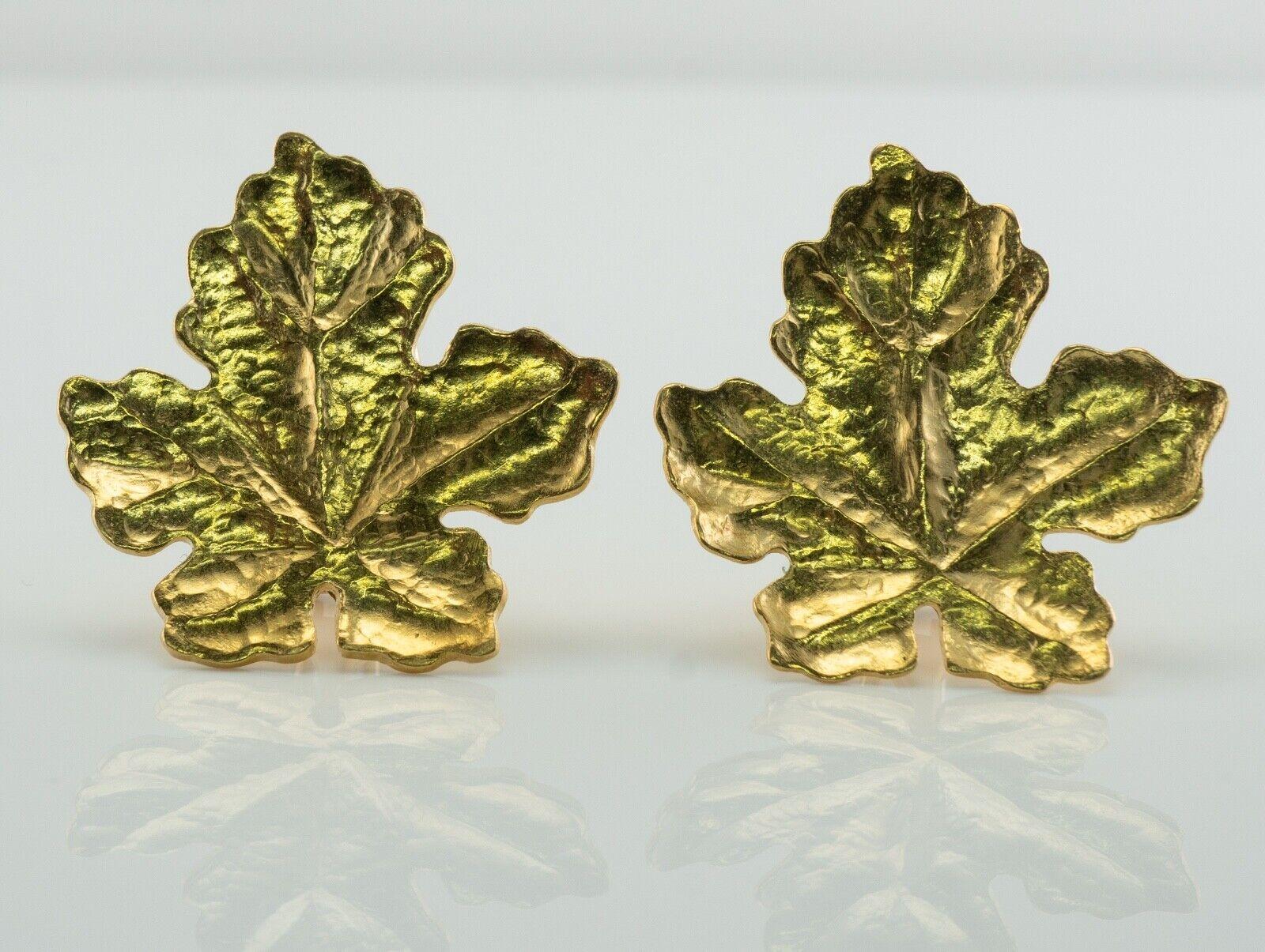 Tiffany & Co Retro Leaf Earrings 18K Gold For Sale 3