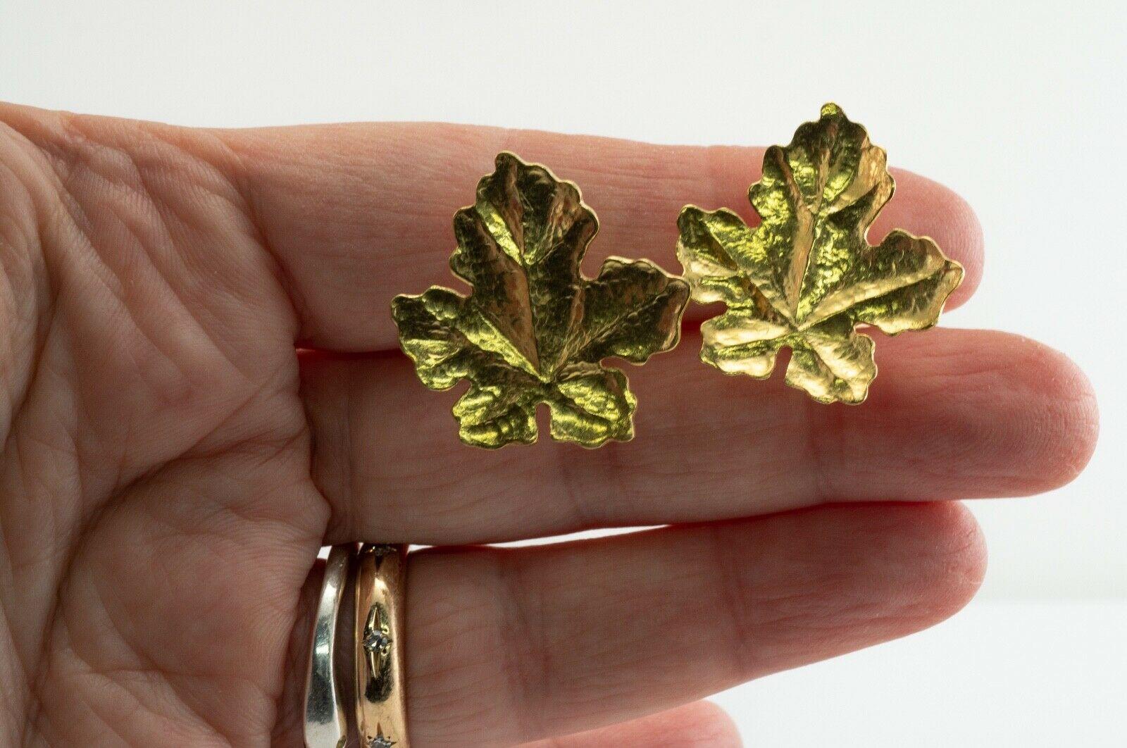 Tiffany & Co Retro Leaf Earrings 18K Gold For Sale 5