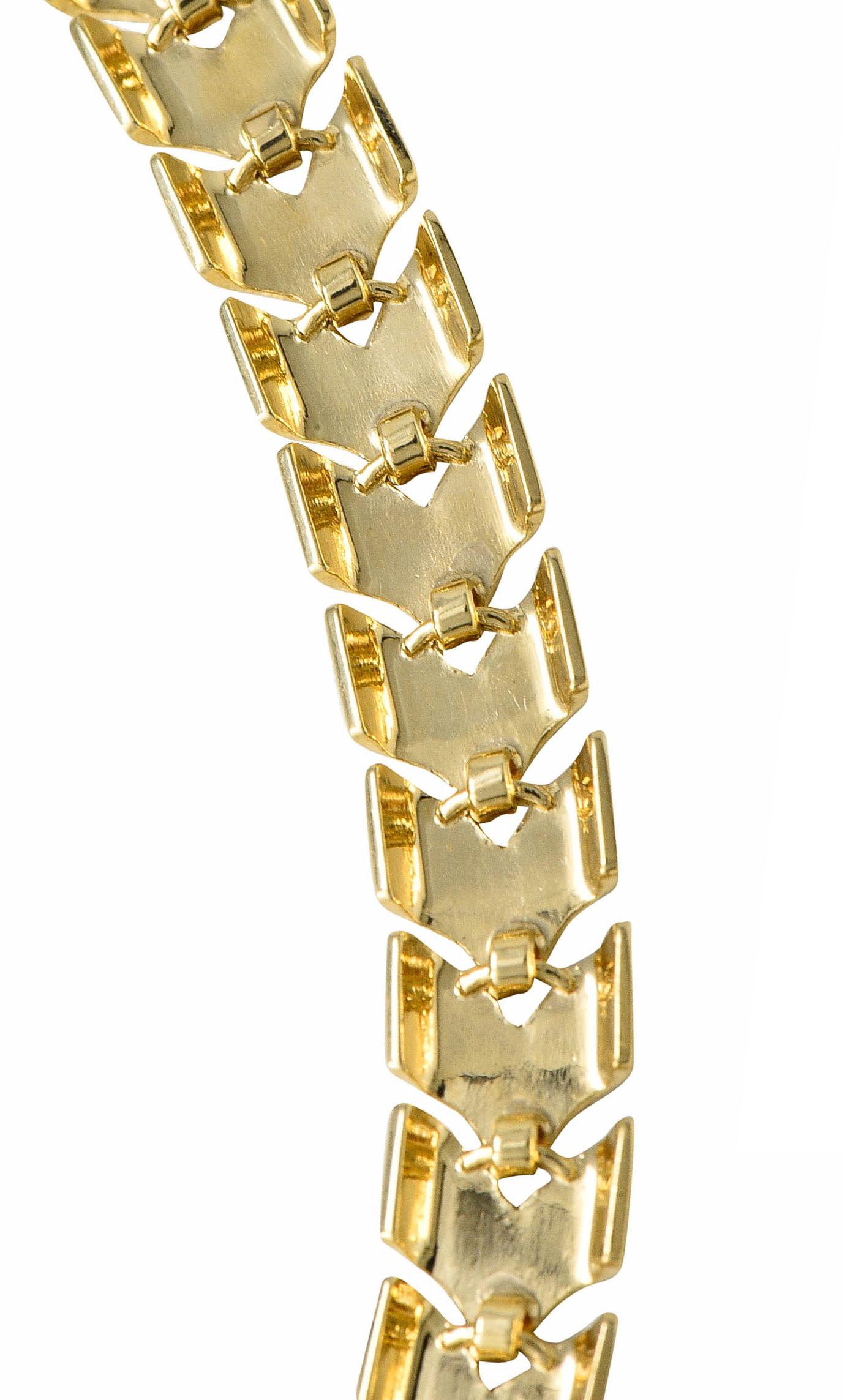 Tiffany & Co. Retro Mondstein Saphir 14 Karat Gold Floral Cluster Halskette 3