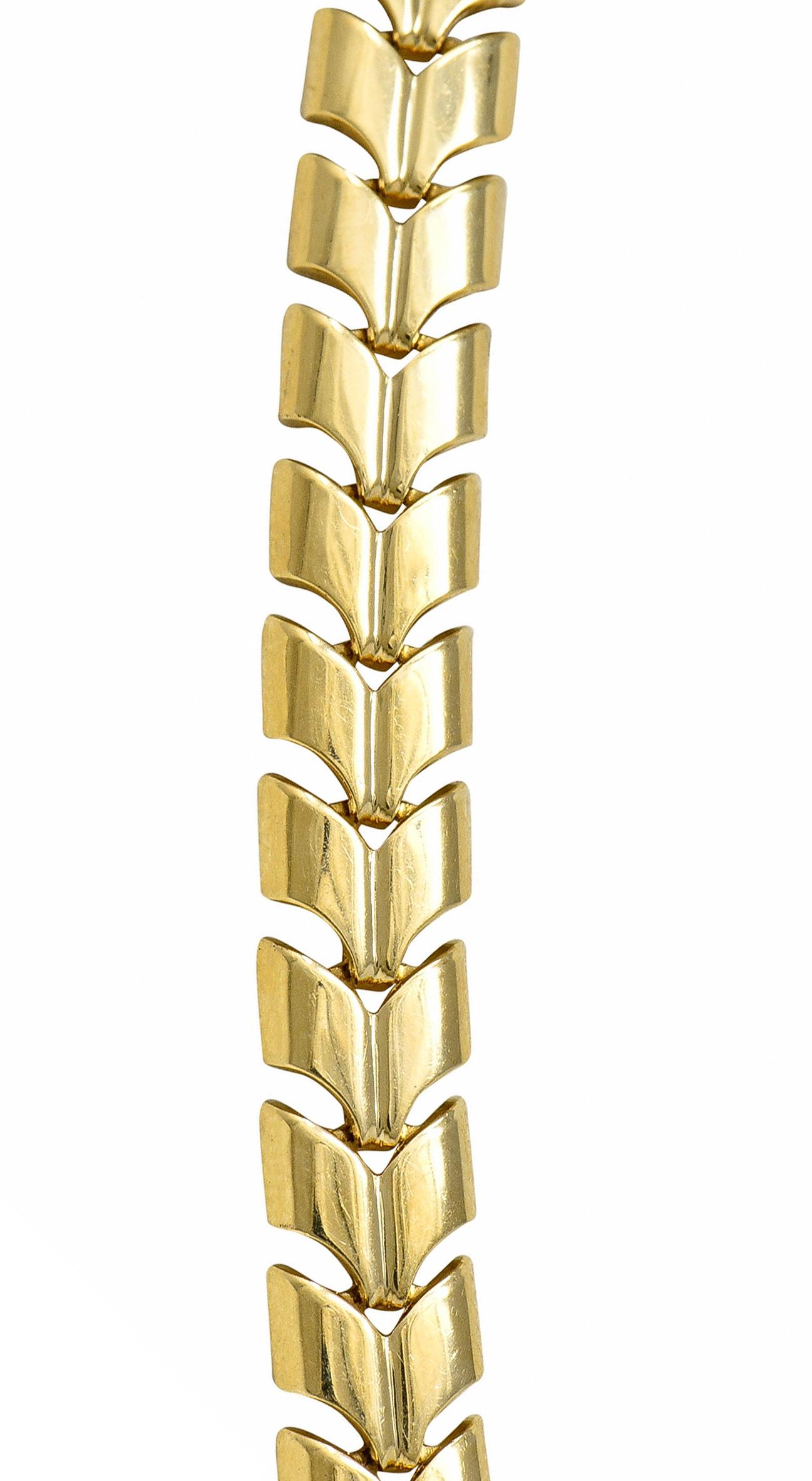 Tiffany & Co. Retro Mondstein Saphir 14 Karat Gold Floral Cluster Halskette 4
