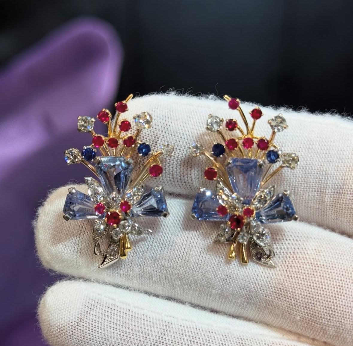 Rétro Tiffany & Co. Orecchini con più gemme retrò