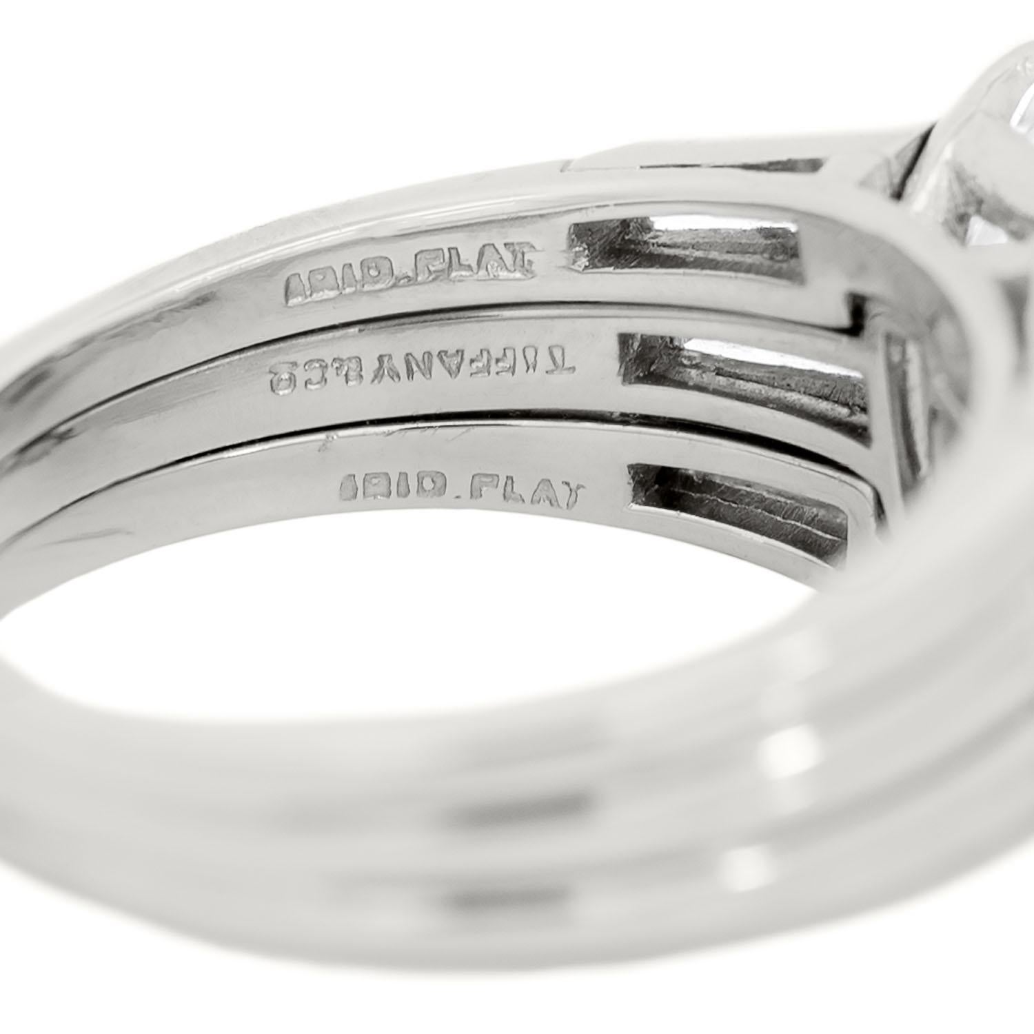 TIFFANY & CO Retro Platinum Emerald Cut Diamond Engagement Ring 3.03ct For Sale 2