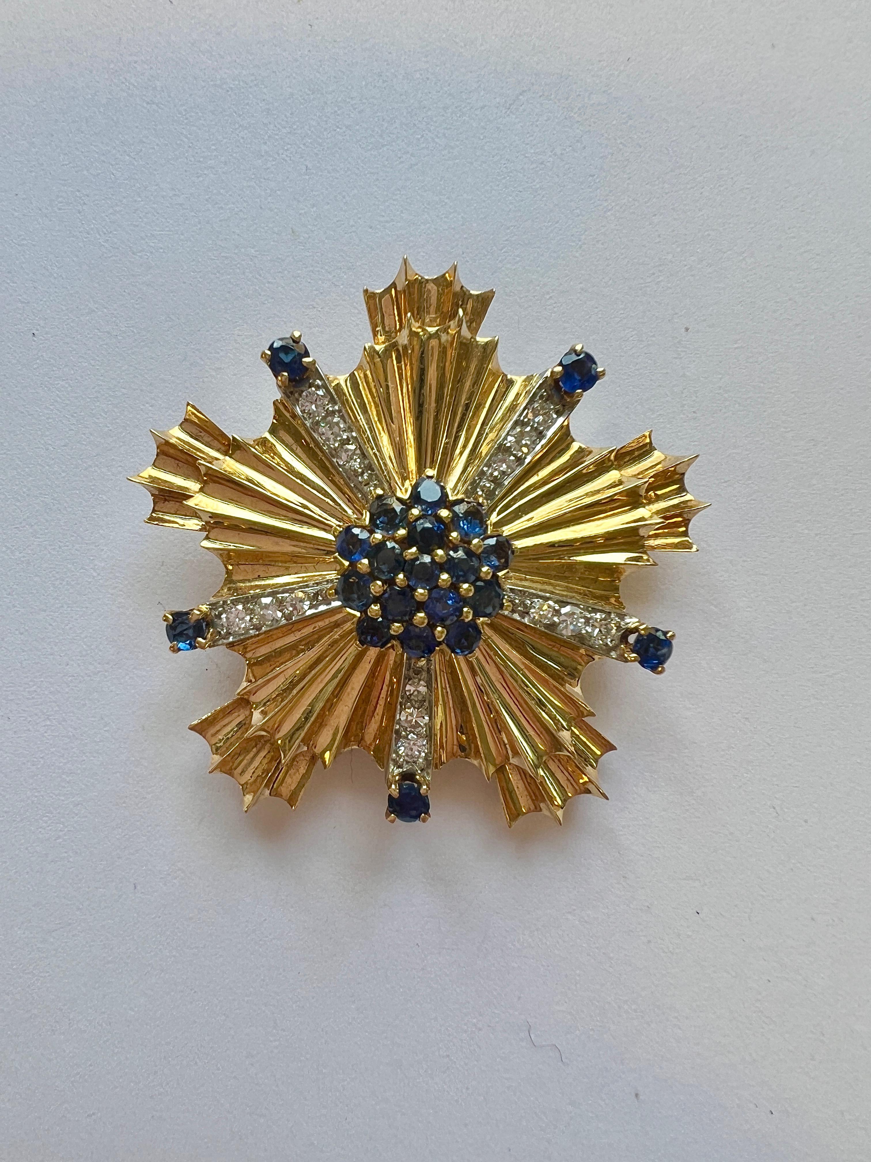 sapphire and diamond brooch