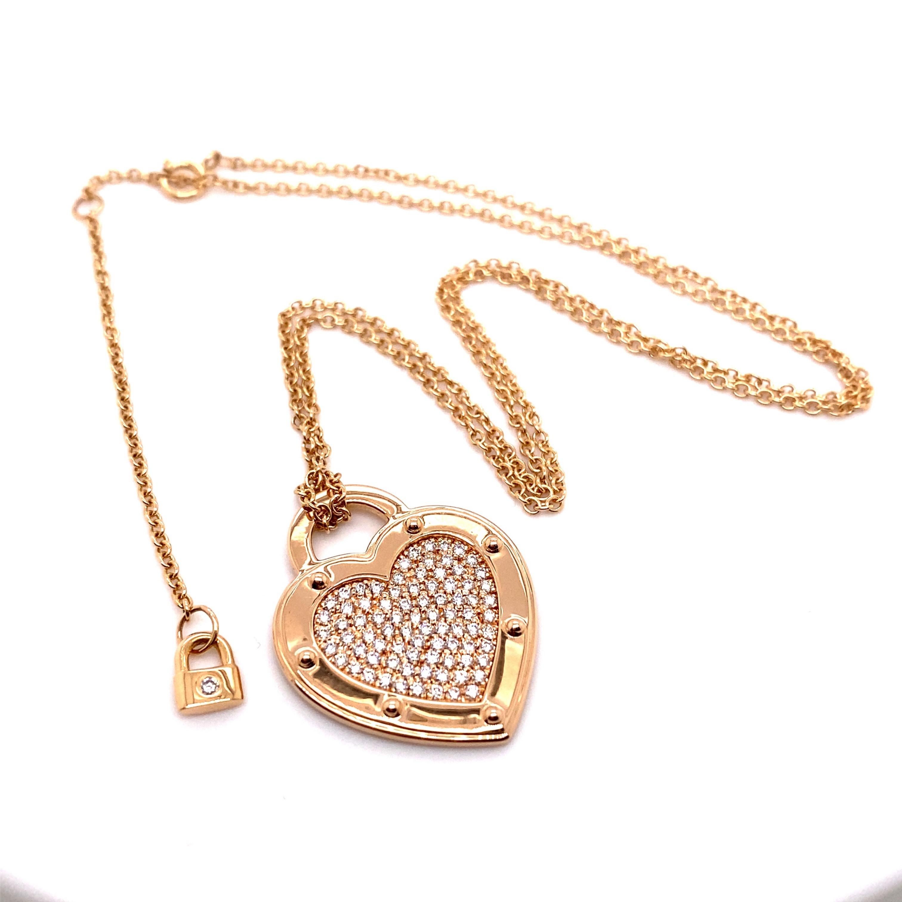 Tiffany & Co. Return To Heart Tag Pave Diamond 18kt Rose Gold Necklace 2