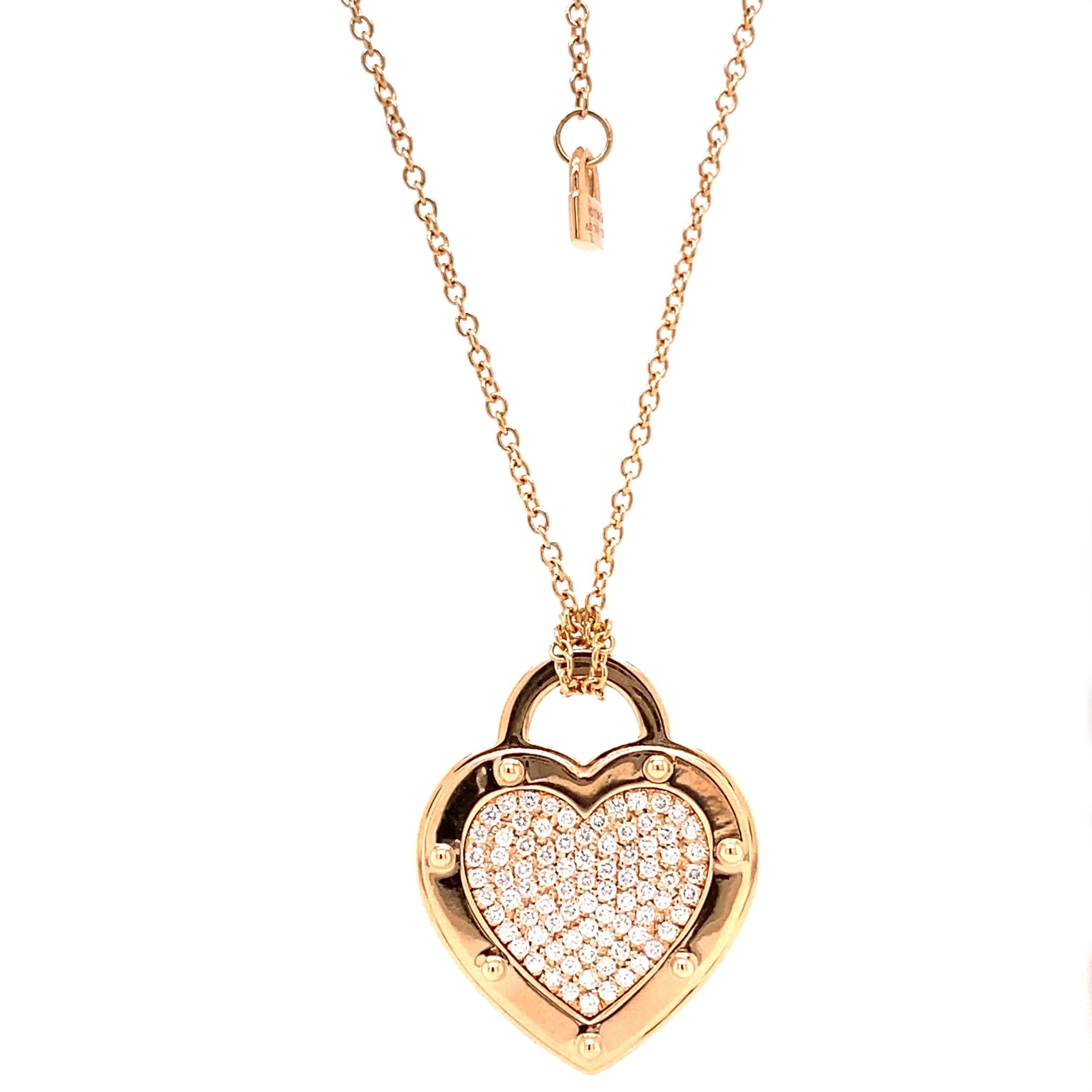 Tiffany & Co. Return To Heart Tag Pave Diamond 18kt Rose Gold Necklace 4