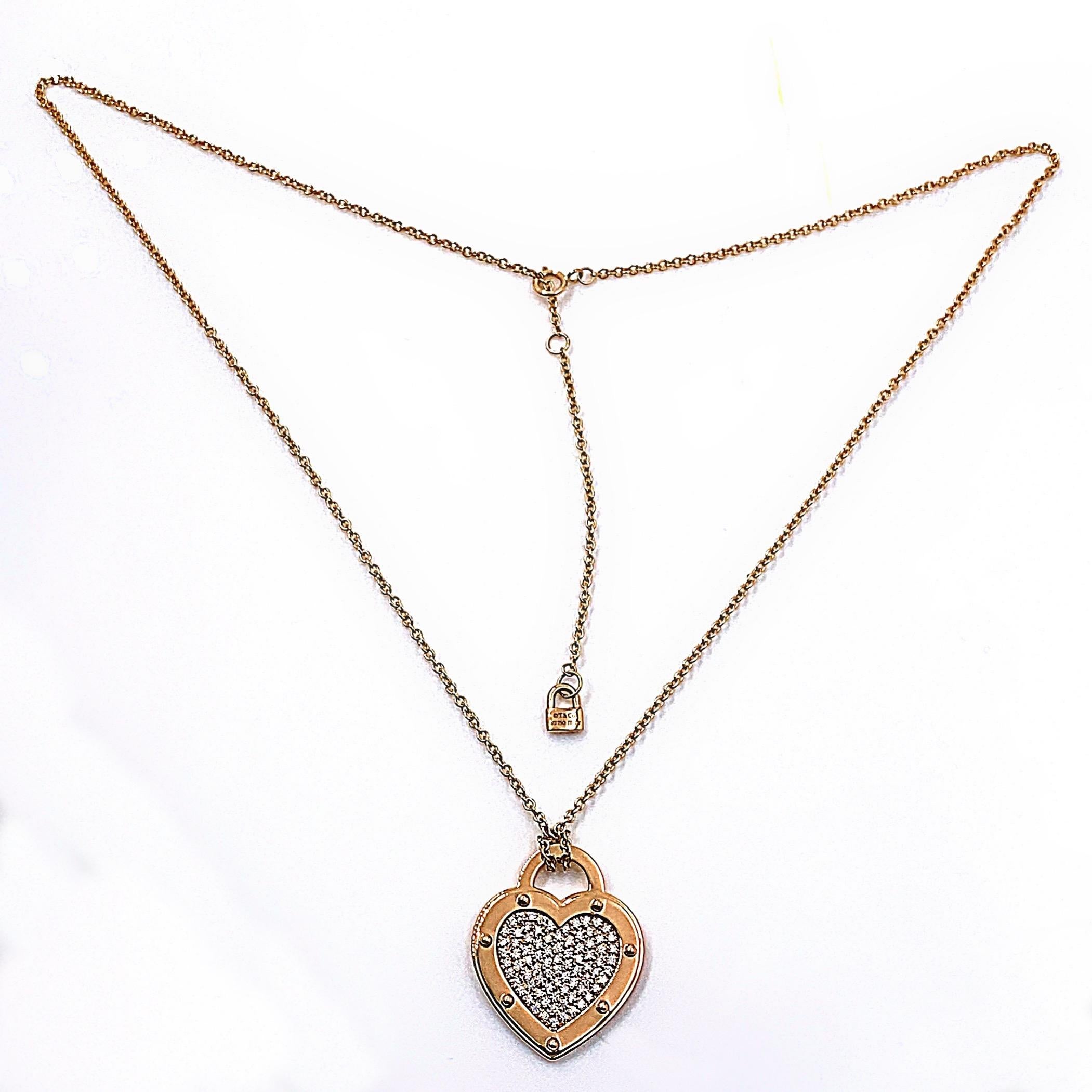 Tiffany & Co. Return To Heart Tag Pave Diamond 18kt Rose Gold Necklace 5