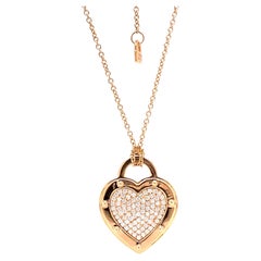 Tiffany & Co. Return To Heart Tag Pave Diamond 18kt Rose Gold Necklace