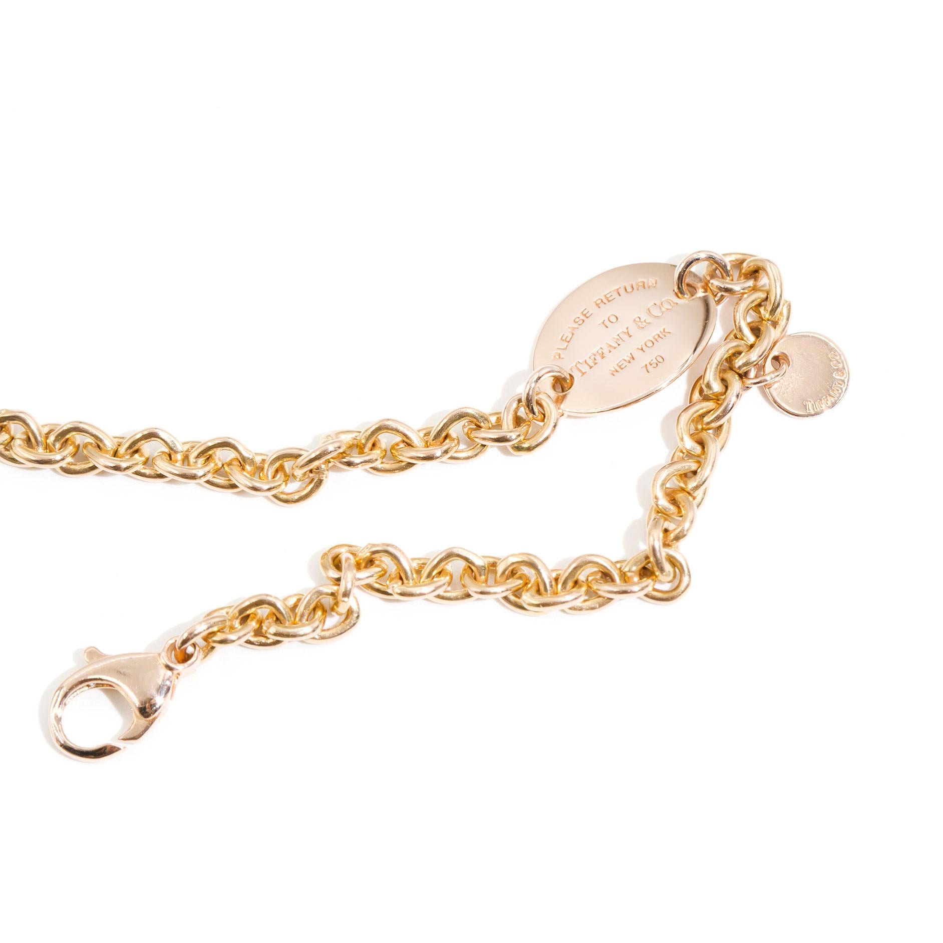 Tiffany & Co. Return to Tiffany 18 Carat Rose Gold Oval Tag Bracelet 3