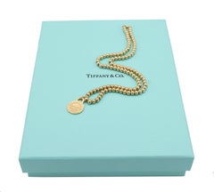 Tiffany & Co. Return to Tiffany 18 Karat Yellow Gold Ball Bead Tag Necklace 
