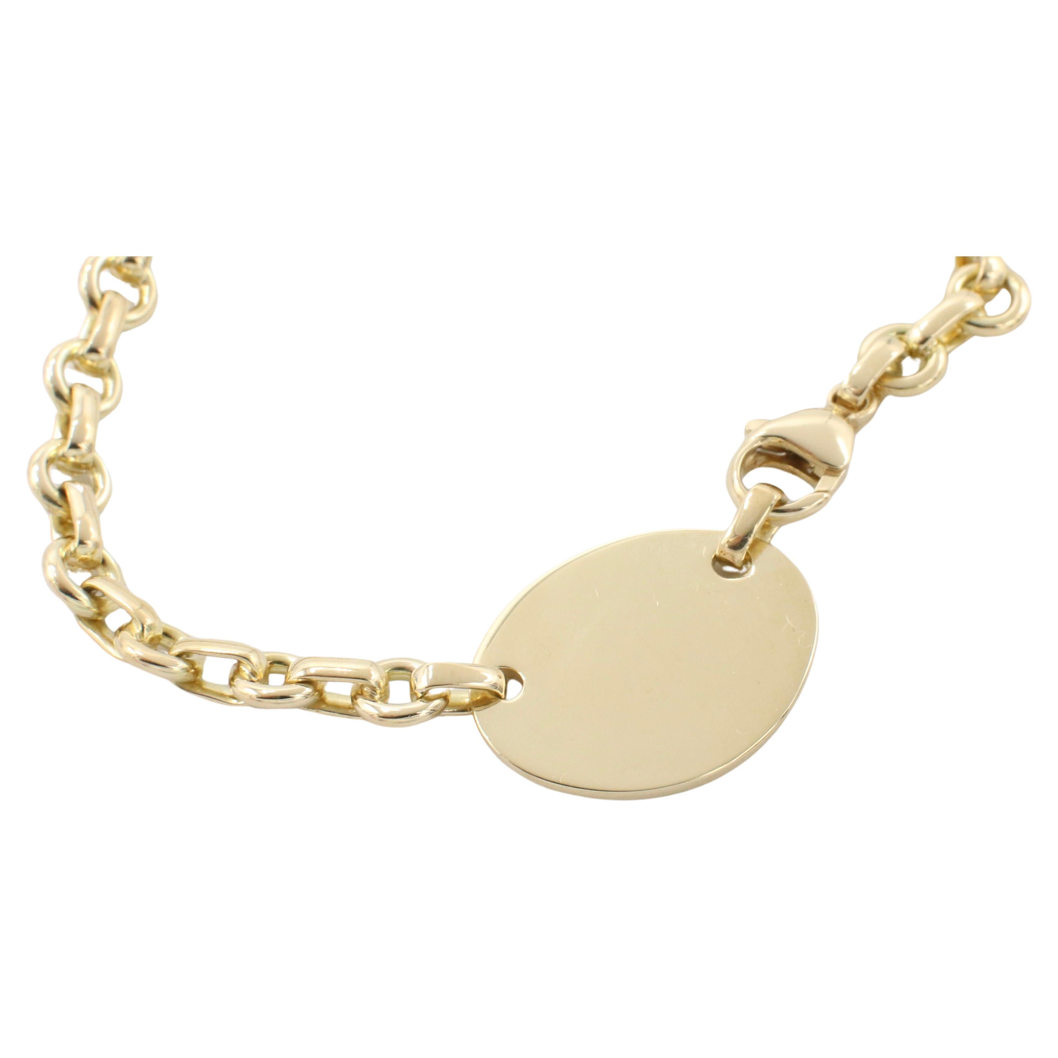 Tiffany & Co. Return To Tiffany 18 Karat Yellow Gold Chain Link Necklace In Excellent Condition In  Baltimore, MD
