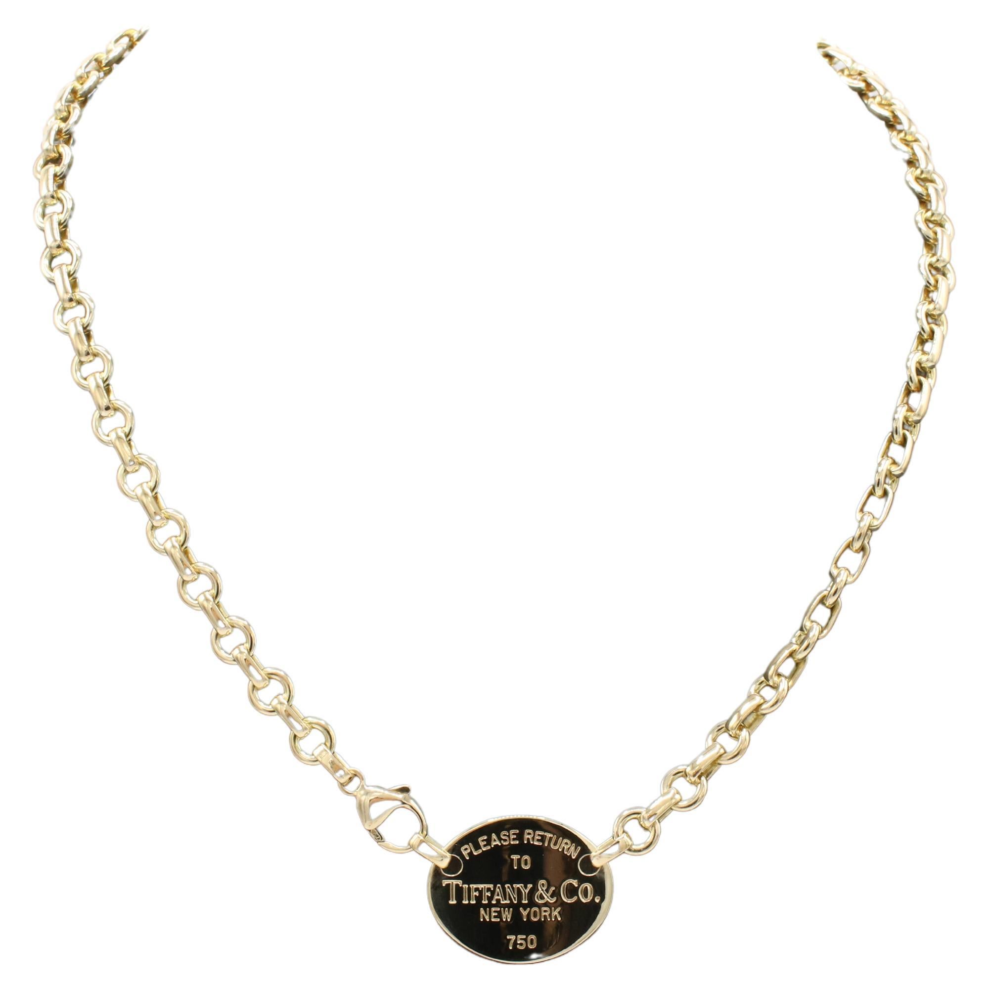 Women's Tiffany & Co. Return To Tiffany 18 Karat Yellow Gold Chain Link Necklace