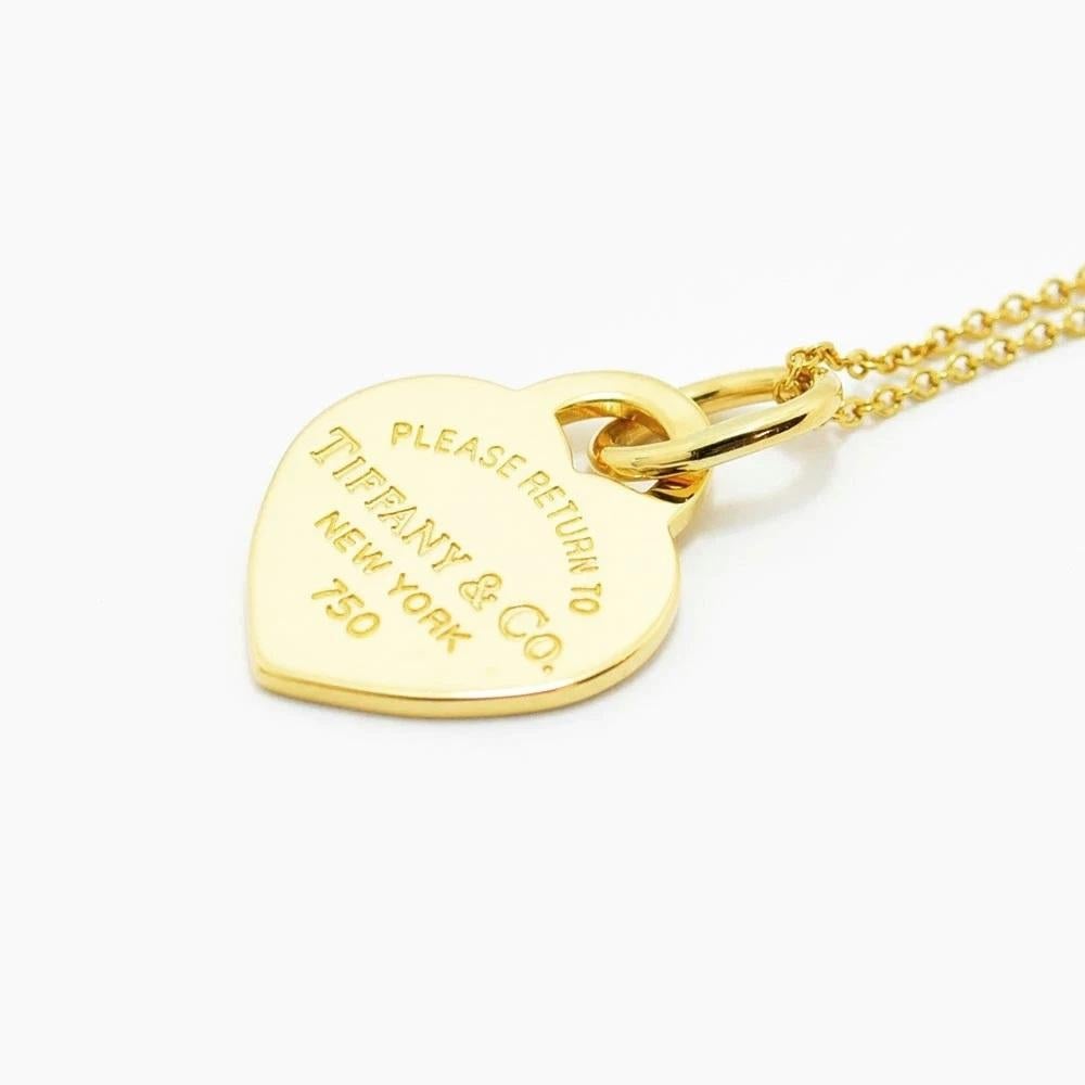 Donna TIFFANY & Co. Ritorna alla collana con ciondolo a forma di cuore in oro Tiffany 18K in vendita