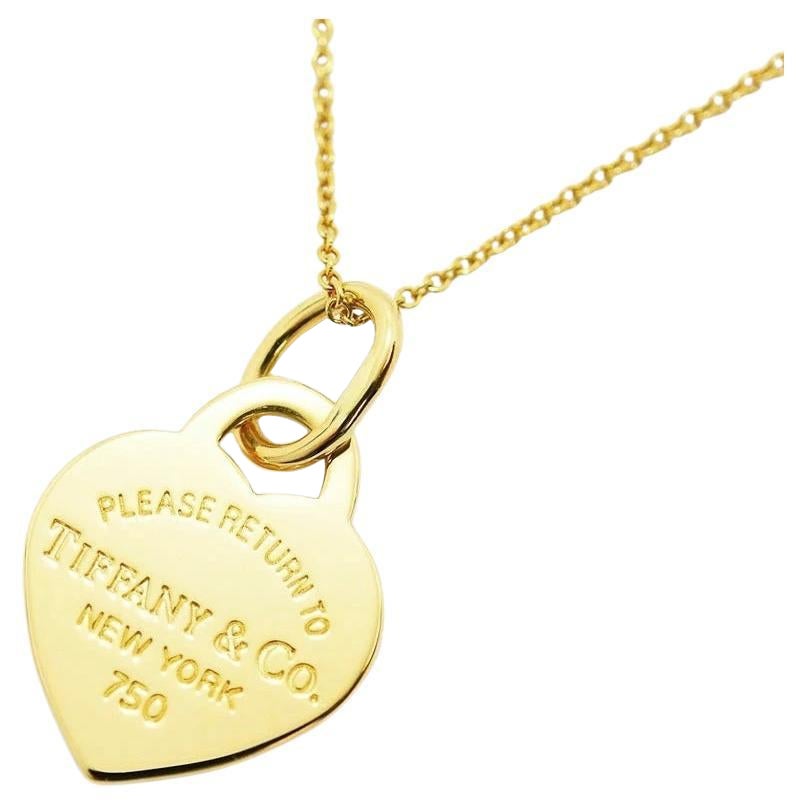 TIFFANY 
Co. Return to Tiffany 18K Gold Heart Tag Pendant Necklace