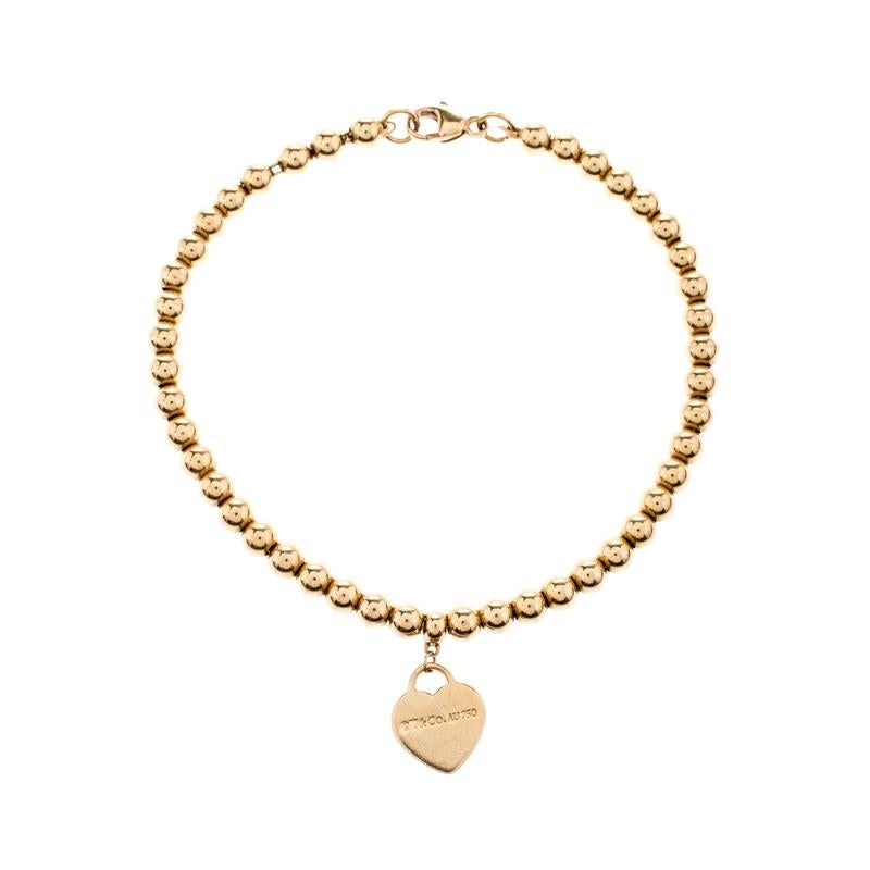 tiffany rose gold charm bracelet, rose 