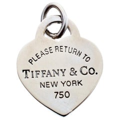 Tiffany & Co. Return To Tiffany 18k White Gold Heart Tag Charm Pendant