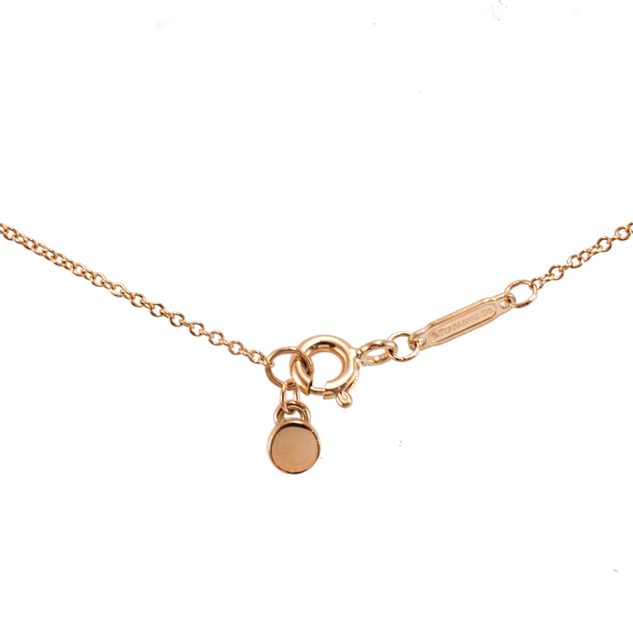 Tiffany & Co. Volver a Collar colgante con barra de diamantes Tiffany en oro amarillo de 18 quilates en Excelente estado para la venta en Houston, TX