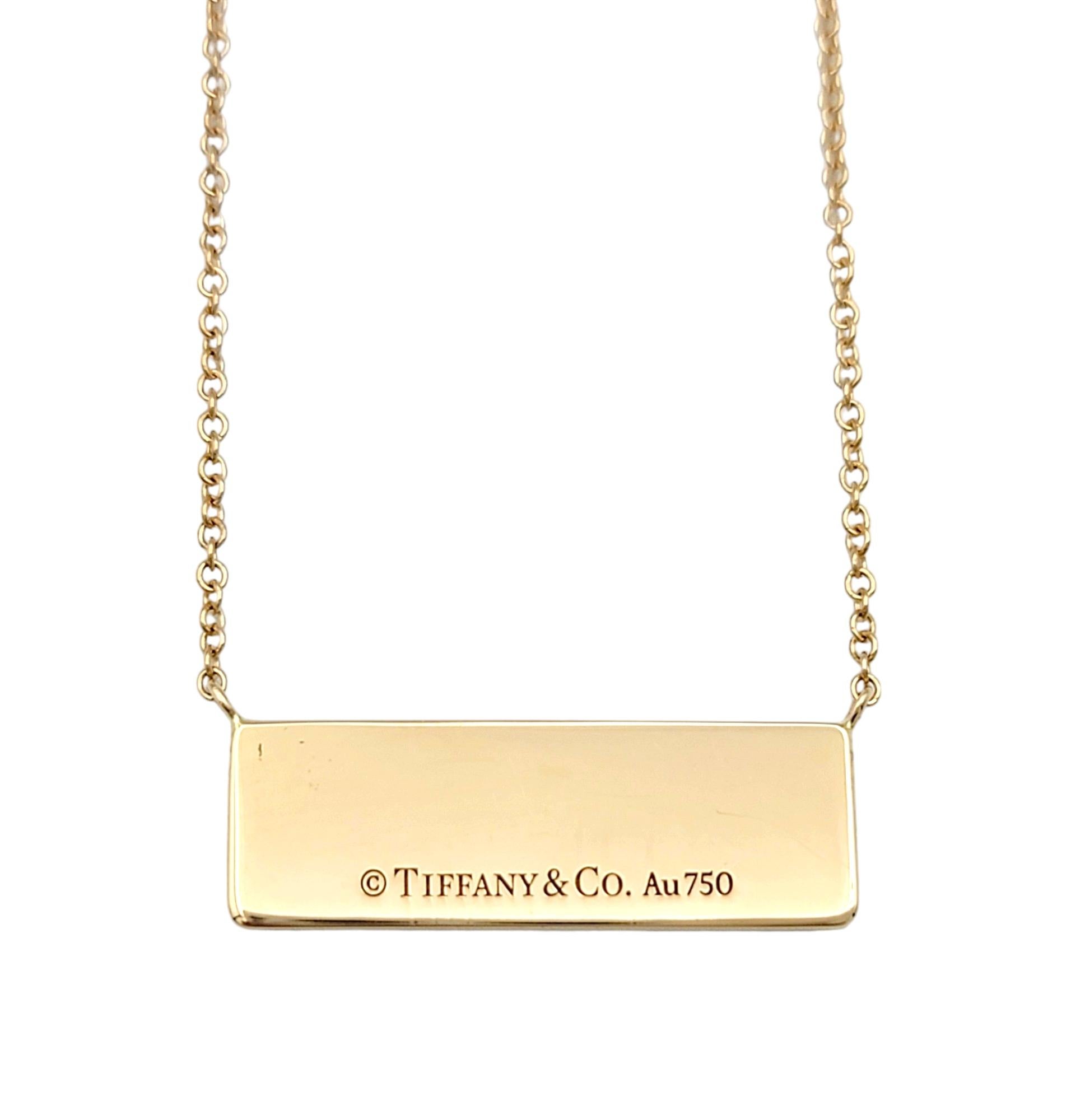 Contemporary Tiffany & Co. 'Return to Tiffany' Bar Necklace with Diamonds, 18 Karat Rose Gold