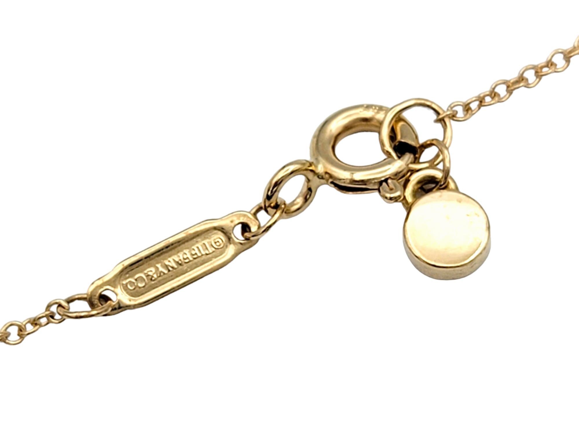 Round Cut Tiffany & Co. 'Return to Tiffany' Bar Necklace with Diamonds, 18 Karat Rose Gold