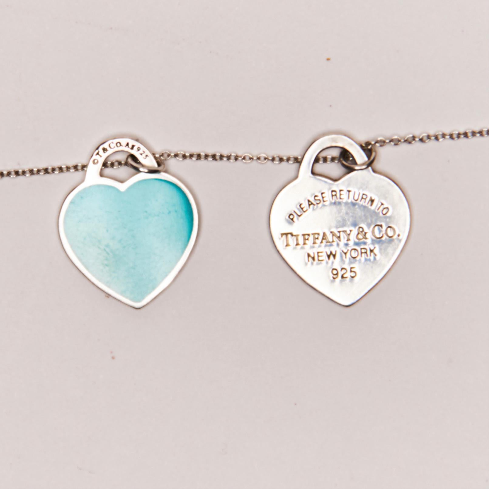 tiffany and co blue double heart necklace