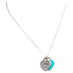 Tiffany & Co. Return to Tiffany Blue Double Heart Tag Pendant Necklace