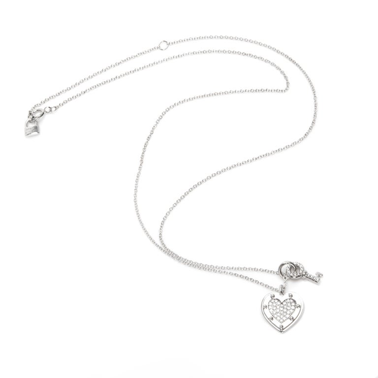 Tiffany and Co. Return to Tiffany Diamond Necklace in 18K White Gold 0. ...