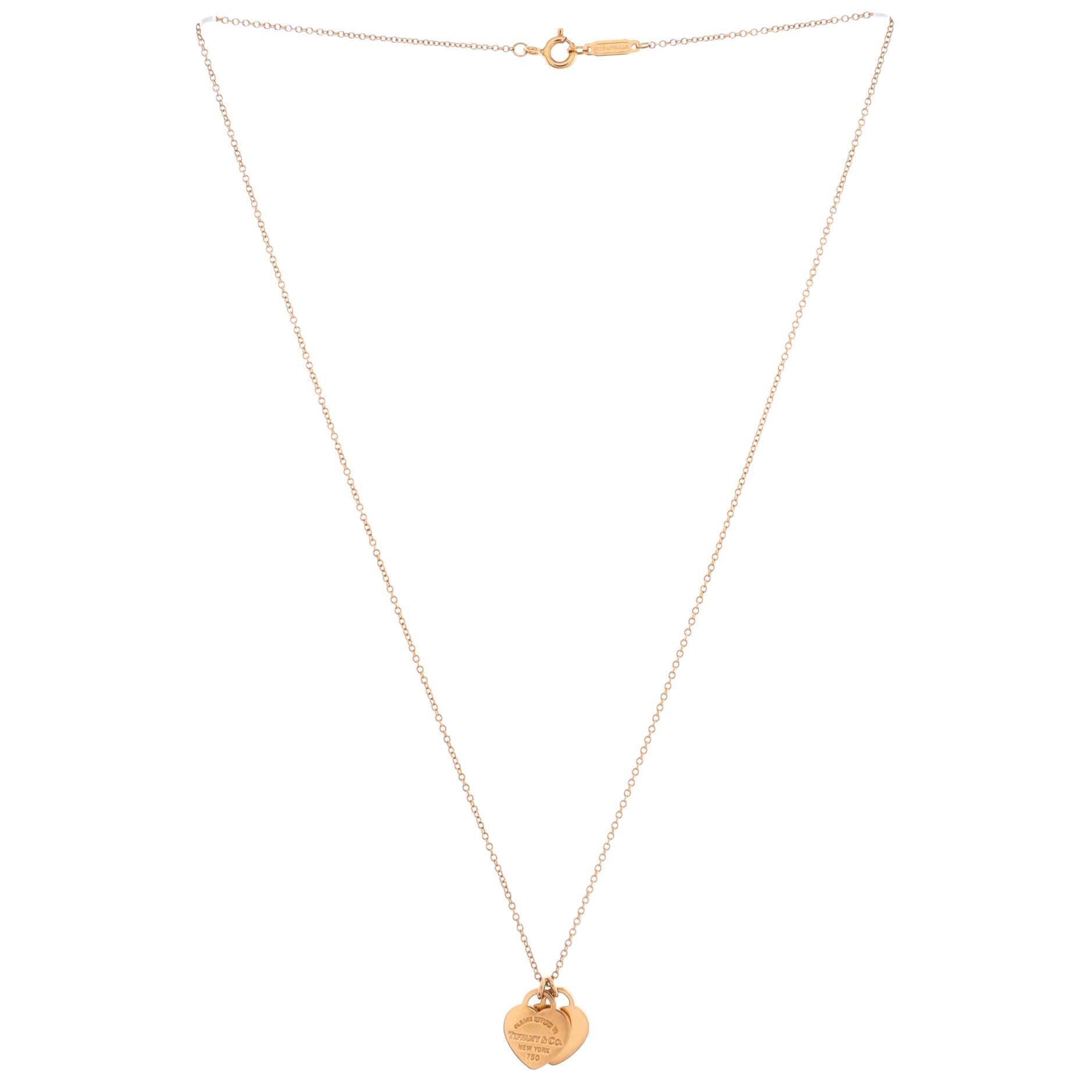 return to tiffany double heart necklace