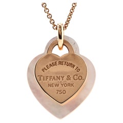 Tiffany & Co. Return to Tiffany Double Heart Tag Pendant Necklace 18k Rose Gold