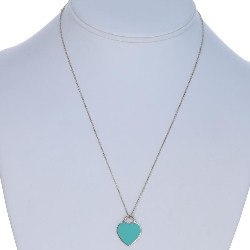 Tiffany & Co. Retourner à Collier Tiffany enamel Heart Sterling 925 Love Adjust Pour femmes en vente