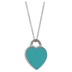 Tiffany & Co. Return to Tiffany Enamel Heart Necklace Sterling 925 Love Adjust
