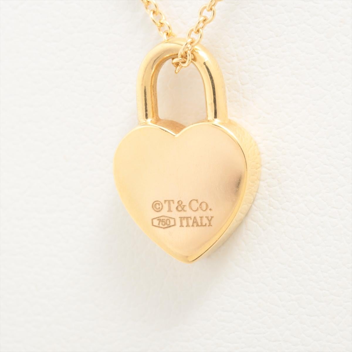 Tiffany & Co. Return To Tiffany Heart Lock Necklace Gold In Good Condition For Sale In Indianapolis, IN